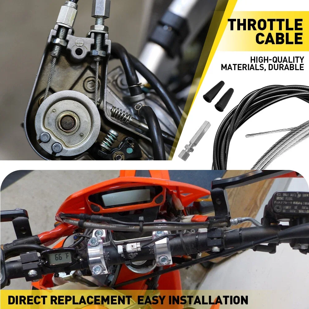 DIY Throttle Cable Set 5M Universal for Motorbike Motorcycle w/Nipples Ferrules Kit