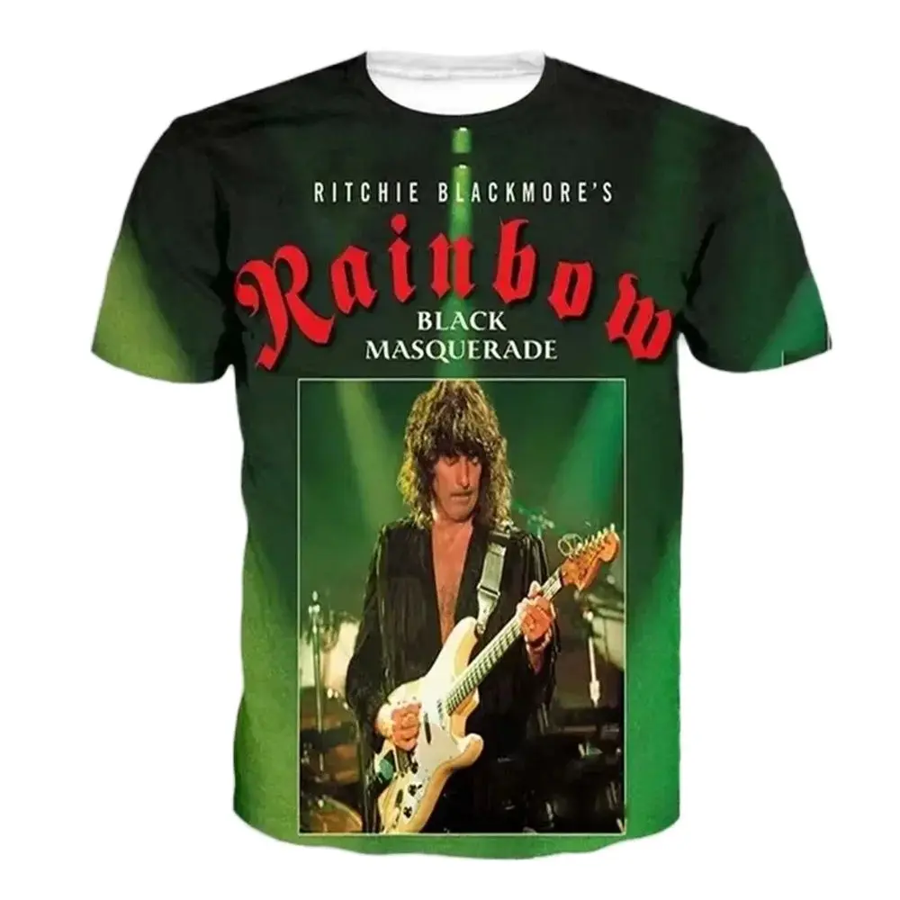 Rock Band Rainbow 3d Printed T-shirt for Men Women Fashion Street T-shirt Hip Hop Vintage Top Tees  Summer Tops Mens Clothing