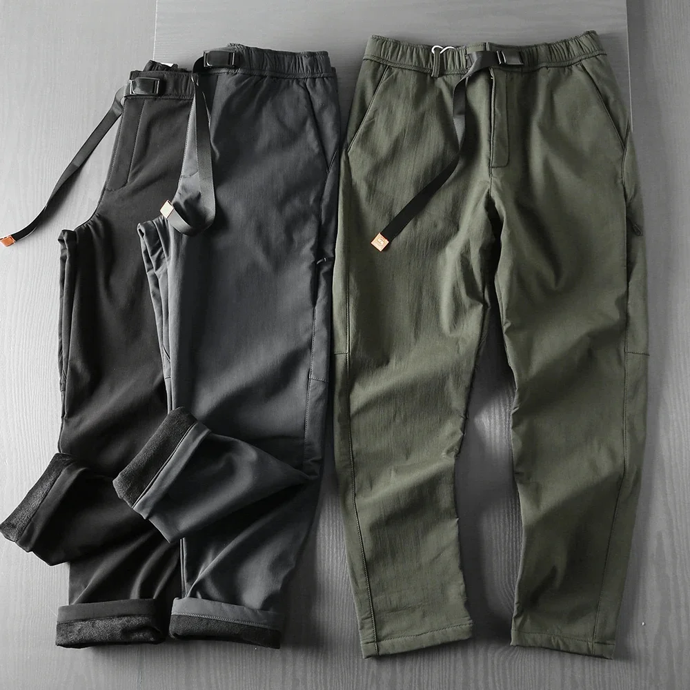 

Men's Windproof Splash Proof Plush Trousers, Casual Pants, Outdoor Trekking, Hiking, Travel, Riding, Fishing, Winter, Sportswear