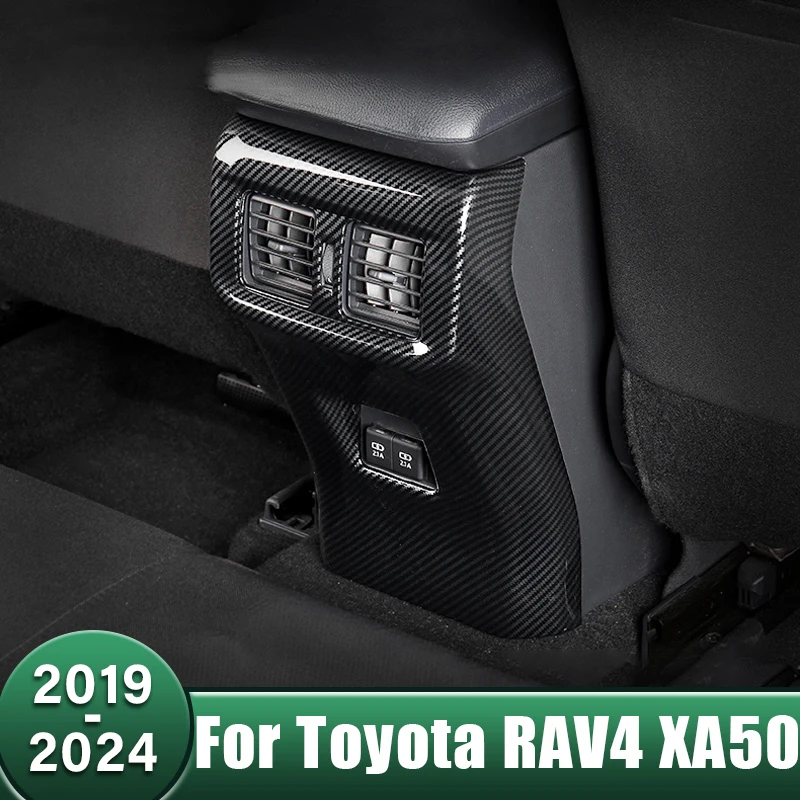 

Car Rear Air Conditioning Vent Decorative Frame Air Outlet Stickers For Toyota RAV4 XA50 2019 2020 2021 2022 2023 2024 Hybrid