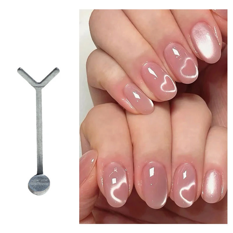 1Pcs Nail Art Magnet Set With Y-shaped Cat's Eye Magnetic Rod For Match Heart Shaped Effect Magnet Polishing Nail DIY Tools