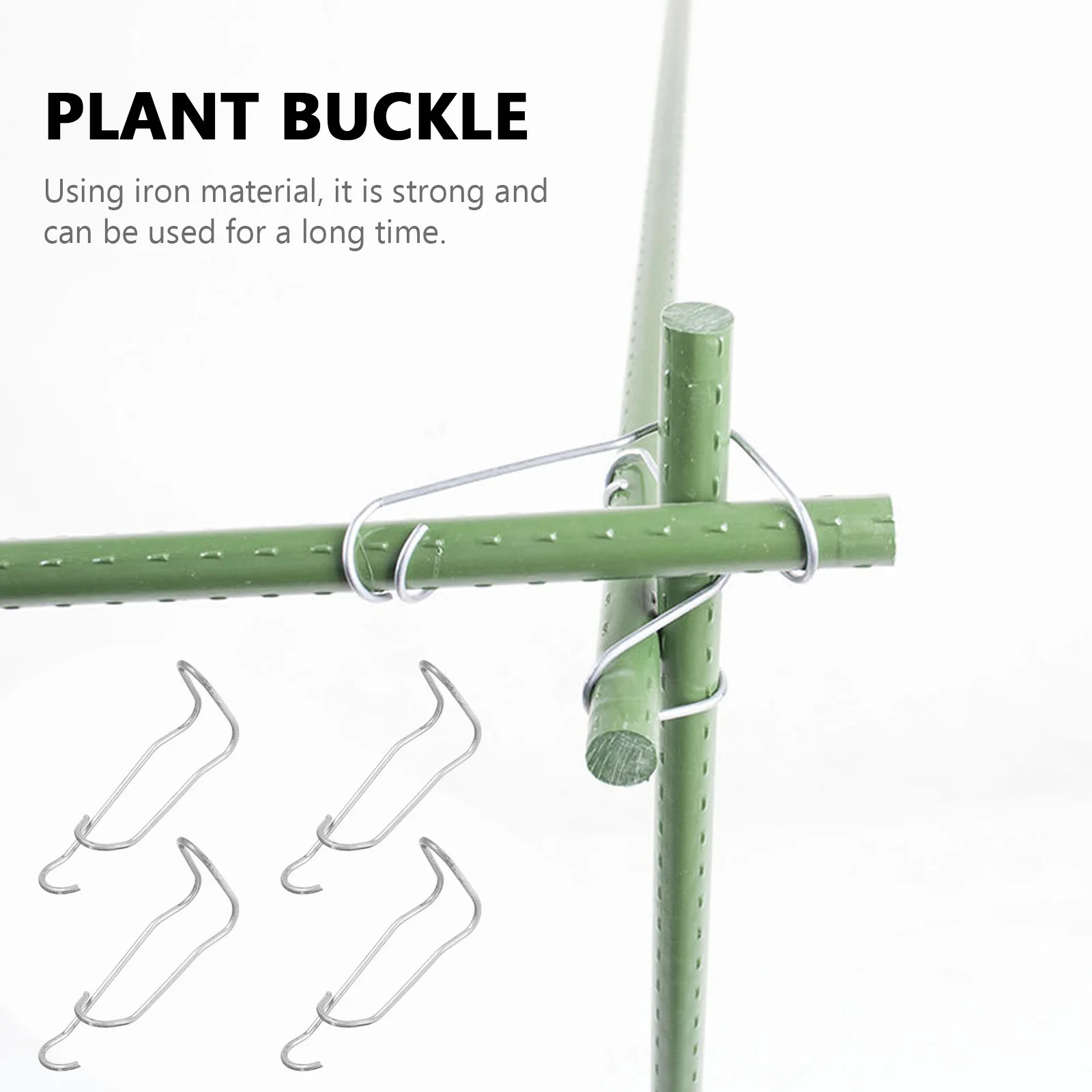 

8pcs Metal Pipe Fixing Clips High Quality Garden Stakes Connectors Trellis Wire Plant Support Spring Clamps Reusable Easy