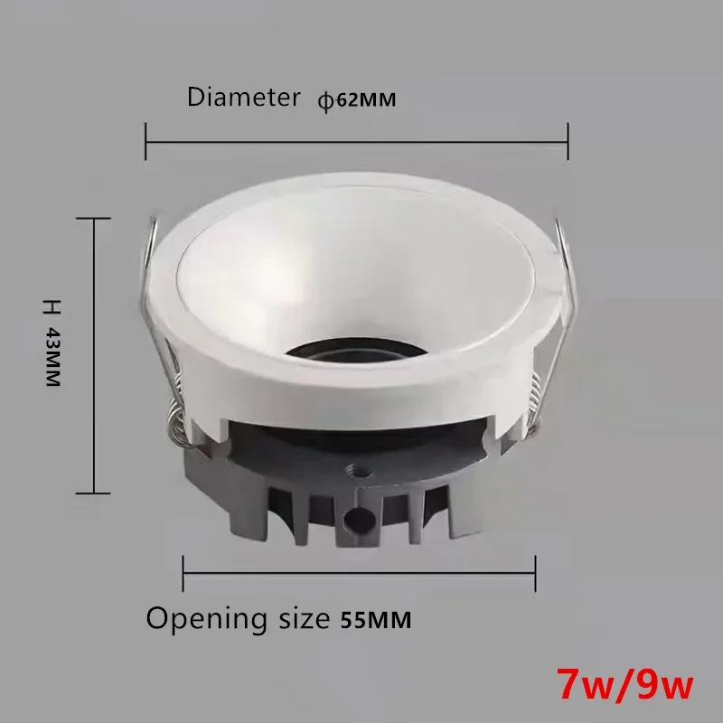 High CRI Deep Anti-glare Led Cob Downlight Narrow Embedded Ultra-thin Rose Gold Black White Dimmable Ceiling Aluminum Spotlight