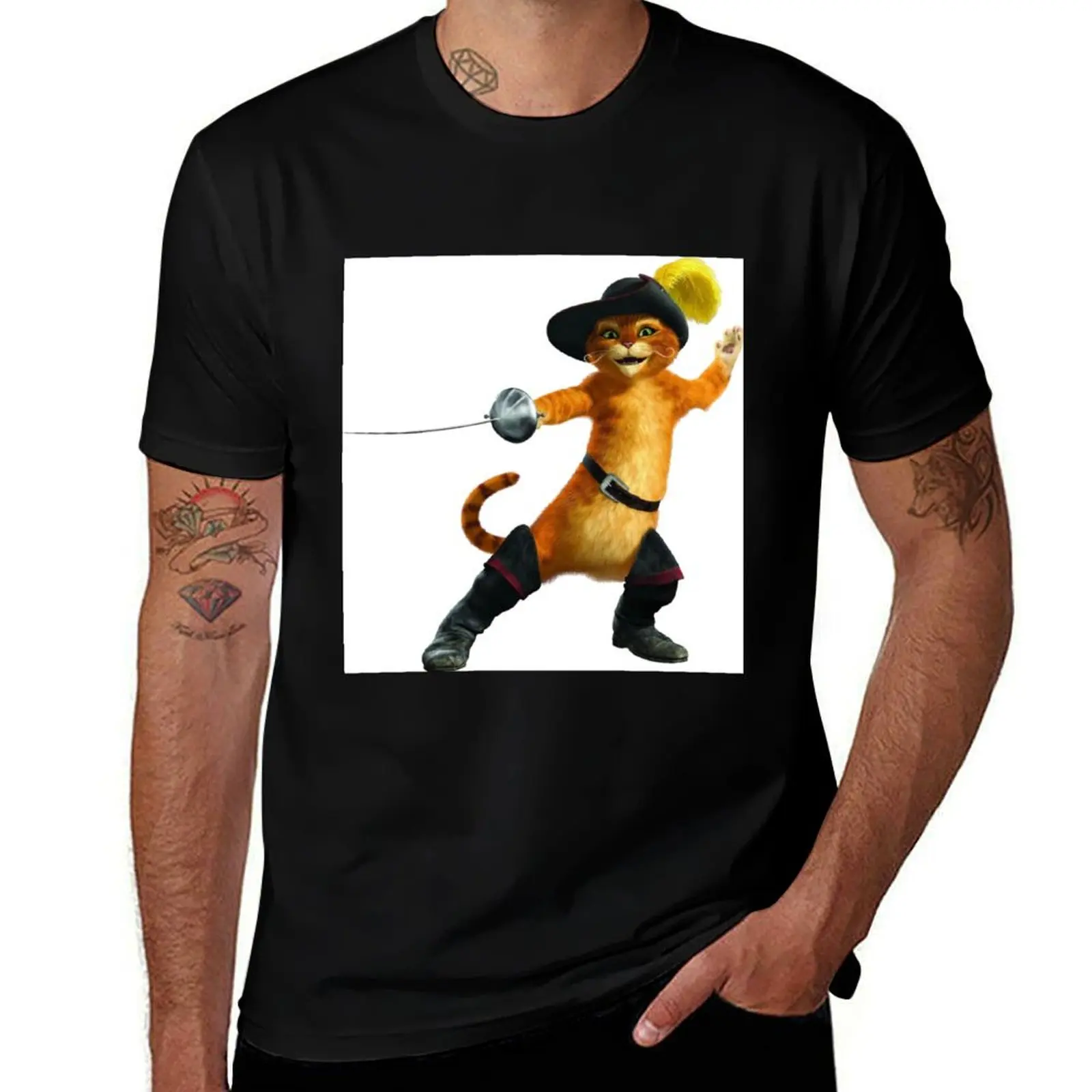 Puss in Boots T-Shirt Utility Work Short Sleeve Top