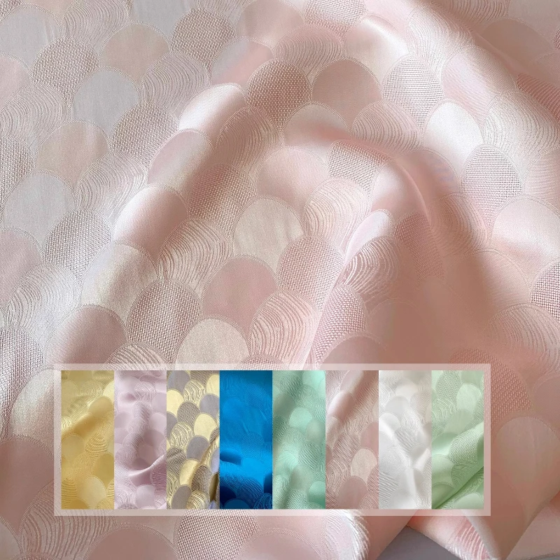 

Ripple Silk Jacquard Satin Fabric for Chinese Style Clothing Cheongsam Dress Diy Sewing Fabrics By The Meter Cloth Material