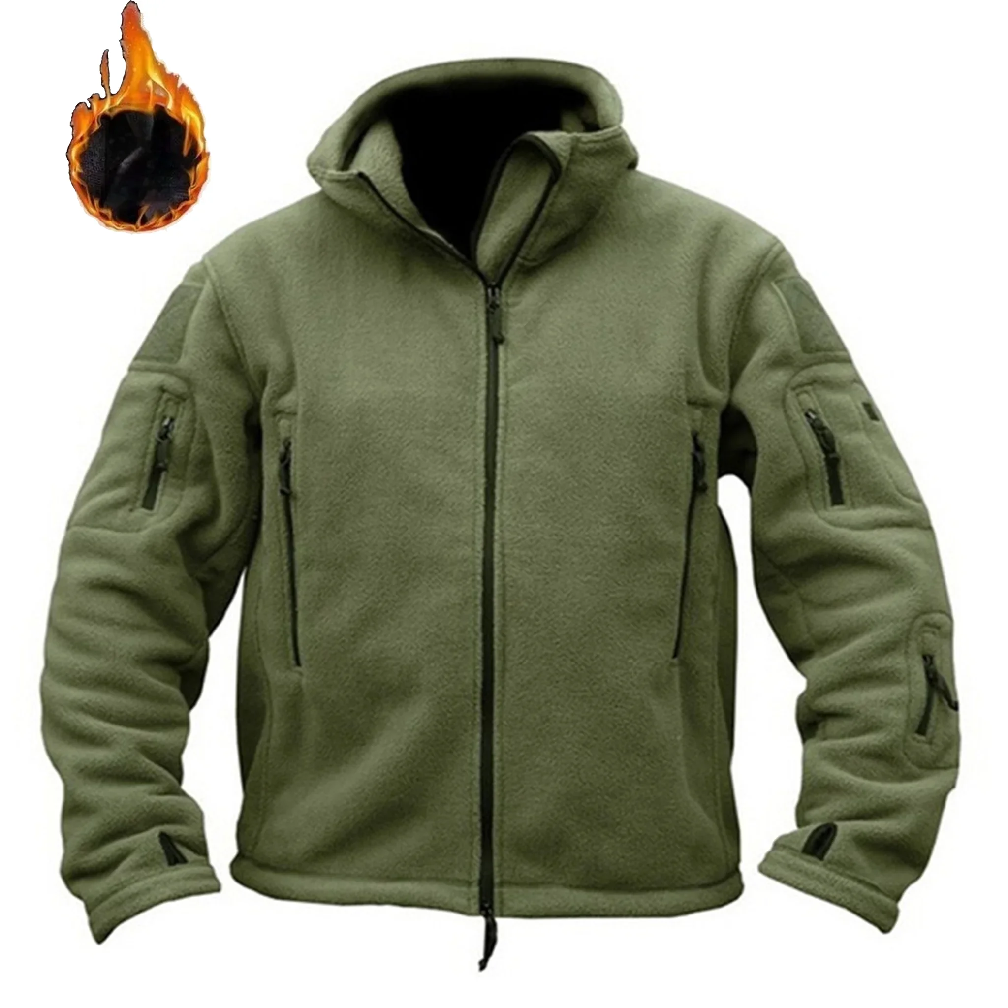 Men's Fleece Lined Jacket Thermal Outdoor Sport Coat Winter Warm Zip Up Fleece Hiking Camping Men's 