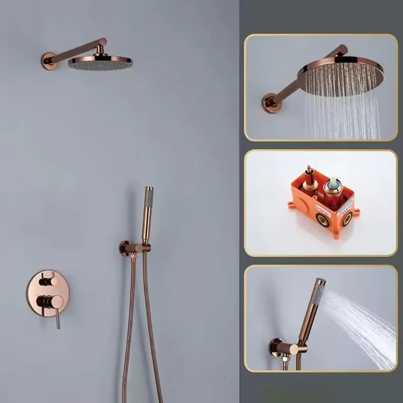 8 Inch Brushed Wall-Mounted Eco-Friendly Modern Shower Kit