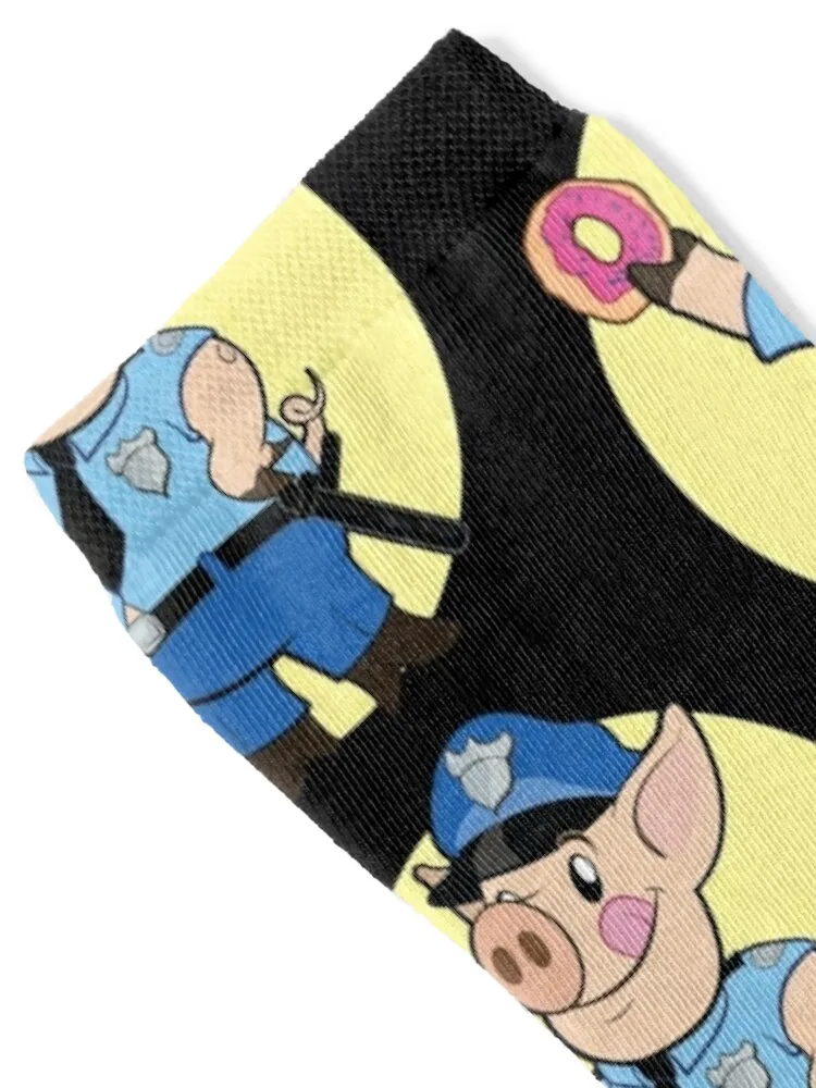 Police Pig Spotlight Socks winter gifts anti slip football with print Socks Men's Women's