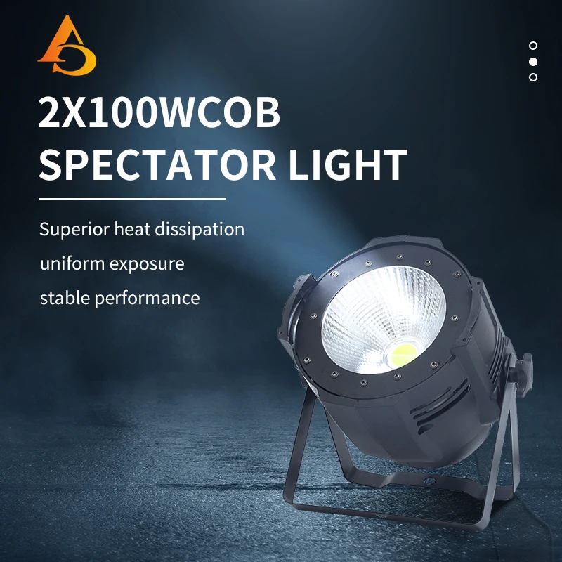 DMX  Par COB Light 200W Warm White+Cold White 2in1 High Power Aluminum COB Lamp Theater Conference Room Wedding Lights