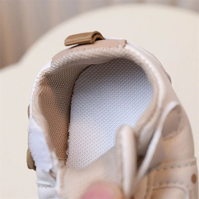 เด็กวัยหัดเดินเด็กทารกเด็กหญิงสังเคราะห์หนังแบนรองเท้าฤดูใบไม้ผลิฤดูใบไม้ร่วงการ์ตูนสัตว์รูปแบบ Anti-SLIP Soft Sole รองเท้าเด็กทารก