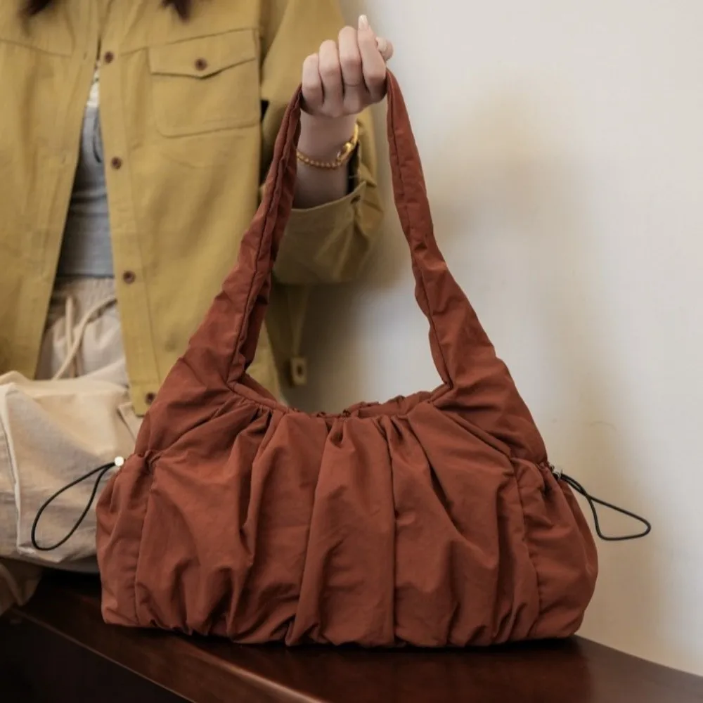 

Casual Nylon Cloud Shoulder Bag Large Capacity Drawstring Cloud Tote Bag Korean Ins Style Portable Cloud Handbag Students