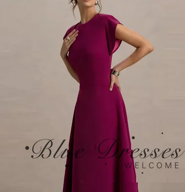 customized   A-line Square Neck Bespoke Occasion Gown Midi Dresses