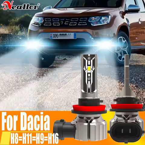 2x H11 H8 Led Fog Light Headlight Canbus H16 H9 Car Bulb 6000K Diode Driving Running Lamp 12v 55w For Dacia Duster Sandero Logan