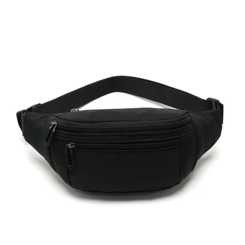 

Portable Black Vintage Fanny Packs Nylon Adjustable Strap Waist Pack Phone Bag Zipper Chest Bag Traveling