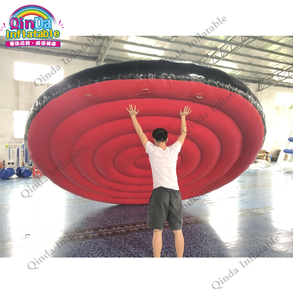 5M Diameter Red Color Inflatable Crazy Flying UFO ,Durable Inflatable Water Sofa For Water Park Equipment