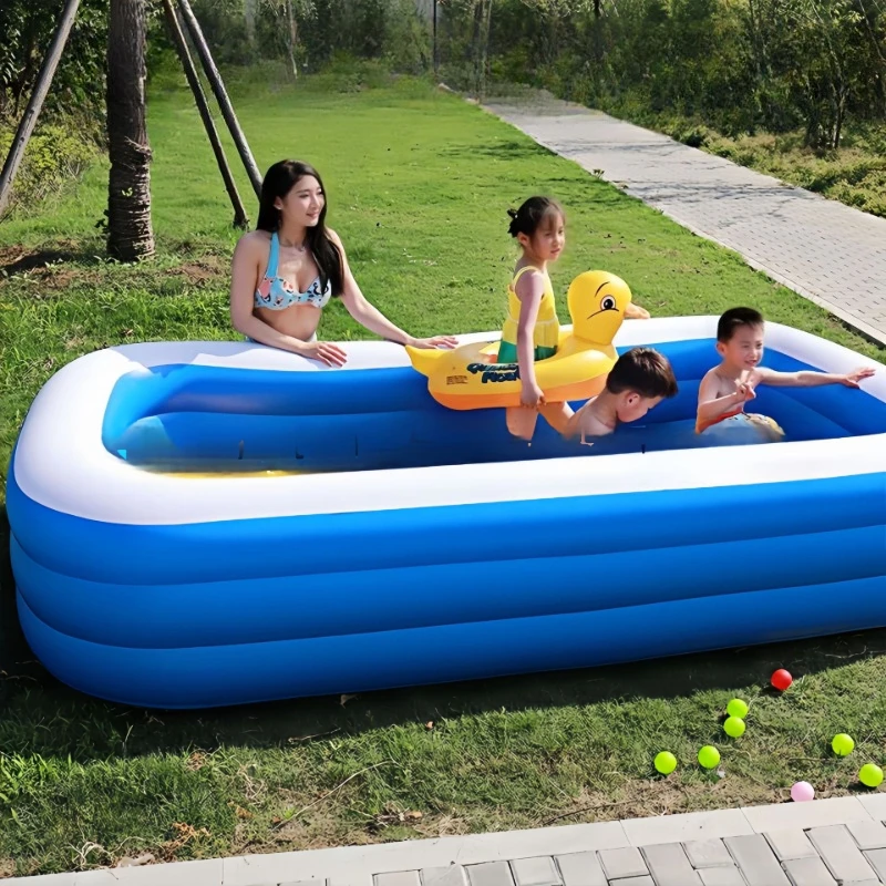 Upgraded Thick PVC Inflatable Fish Pool, Tear Resistant Foldable Play Tub, Marine Animal Themed Water Pool for Kids Toy Play
