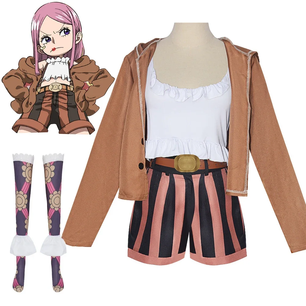 

Anime Jewelry Bonney Cosplay Costume Pirate ジュエリー･ボニー Wig Brown Uniform Set Halloween Party Role Play Outfit Women Cos Outfits