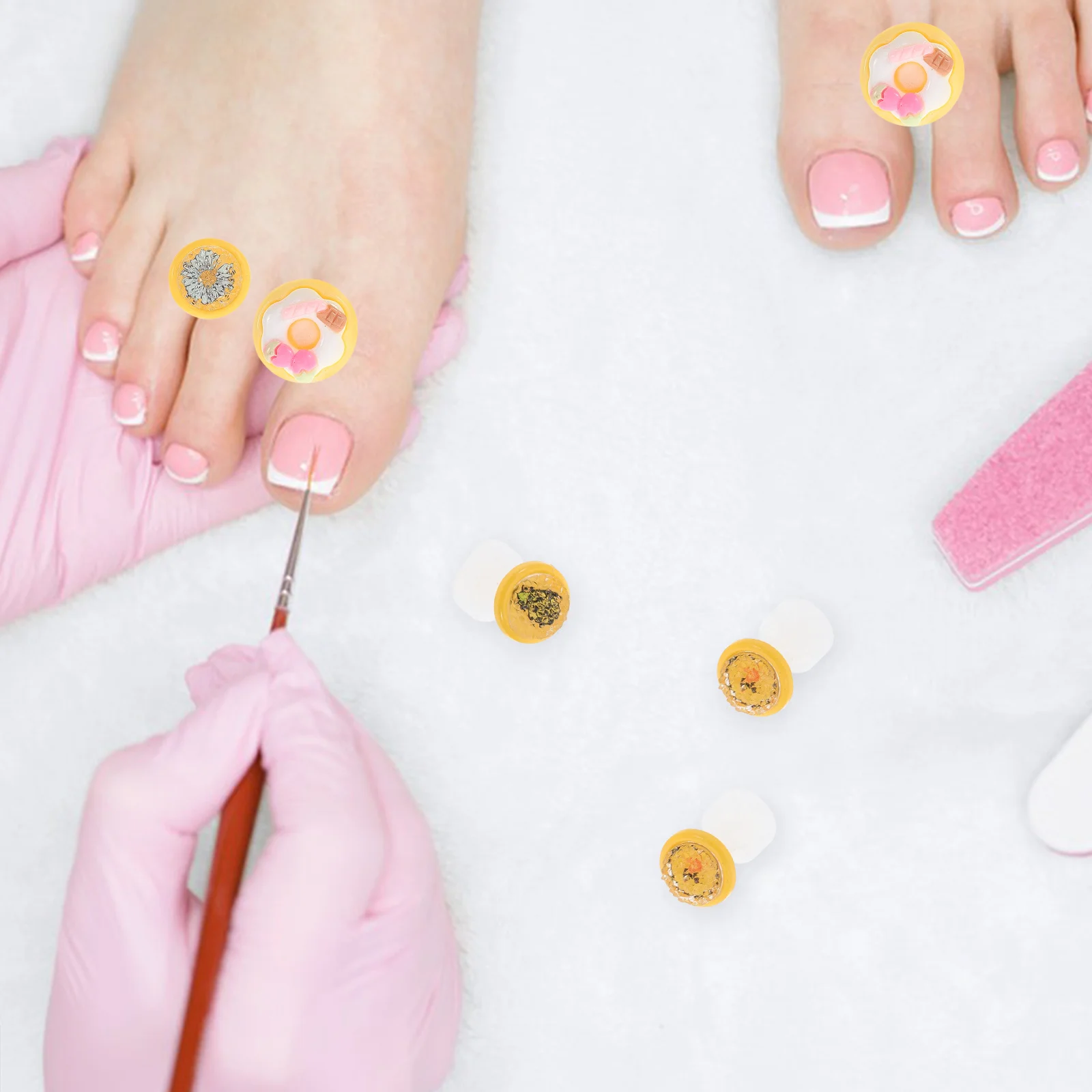 

Doughnut Shape Toe Separators 1 Box Silicone Spacers for Pedicure Nail Polish Tools Bunion Corrector Toe Alignment Gel Accessory