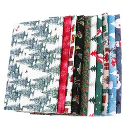 10 Sheets Christmas Cloth Group Head Small Floral Cotton Fabric by The Meter Fabrics Per Liquidation for Patchwork Earrings