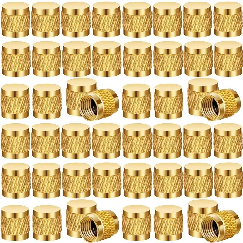 A20F-1/4 Flare Cover, Round Brass With Neoprene O-Ring Seal, HVAC Valve Cover, Refrigerant Lock Cover, HVAC Lock Cover 40PCS