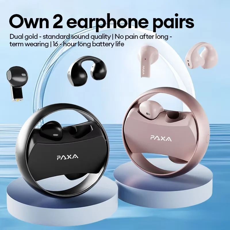 PAXA CT2 Auricolari wireless Bluetooth 5.4 Auricolari con latenza di gioco ultrabassa Cuffie con qualità audio doppia standard in oro con microfono
