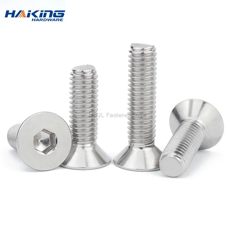 5/10/15/20/55pcs M2 M2.5 M3 M4 M5 M6 M8 M10 Stainless Steel Hexagon Hex Socket Countersunk Flat Head Screw Allen Bolts DIN7991