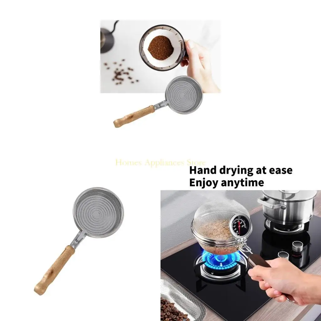 

D0AB Ручной кофейный бобовый жаровень из нержавеющей стали для дома кофе для кофе легко в использовании