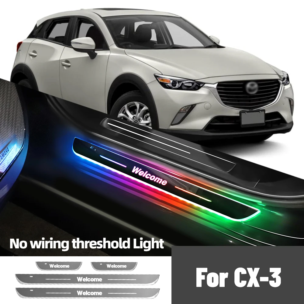 

For Mazda CX-3 CX3 CX 3 DK 2014-2023 2020 2021 Car Door Sill Light Customized Logo LED Welcome Threshold Pedal Lamp Accessories