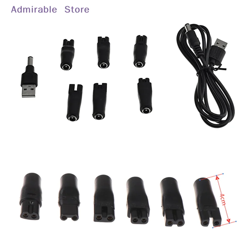 [W]8pcs/Set Power Cord 5V Replacement Charger USB Adapter for All Kinds of Electric Hair Clippers