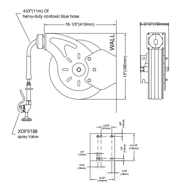 Automatic Retractable Open Stainless Steel Hose Reel 3/8