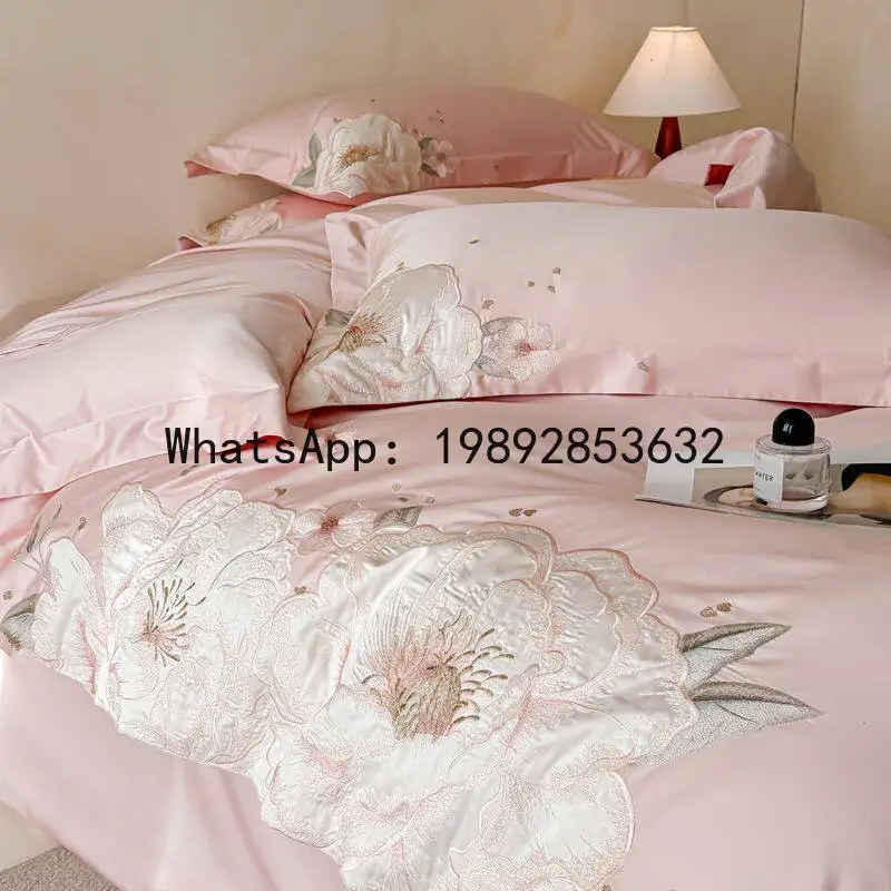 

PYJ premium cotton four-piece set of pure cotton flower heavy industry embroidery quilt cover bed sheet bedding