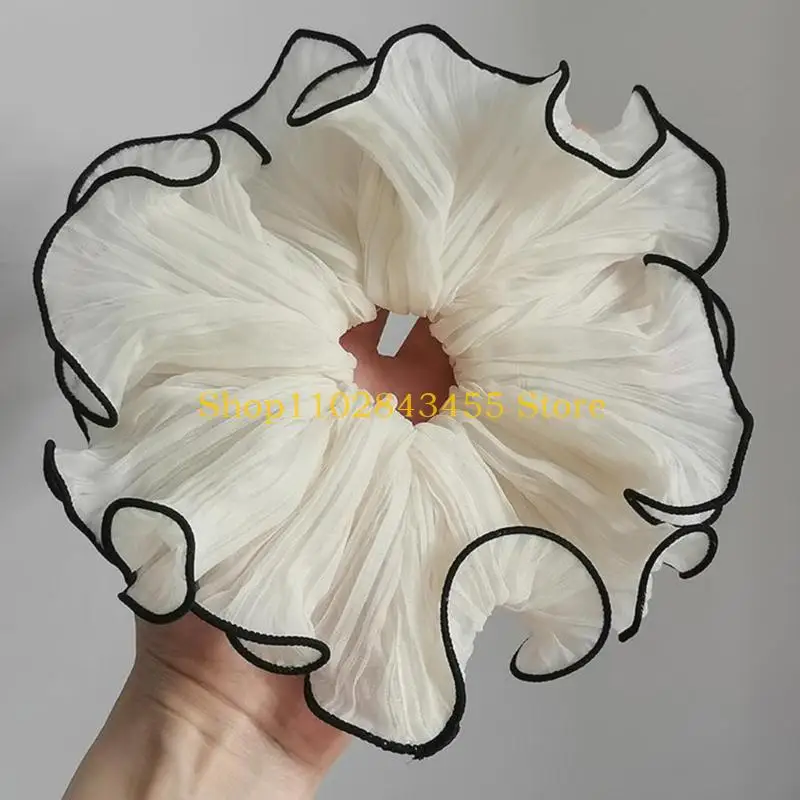 

49MC Lacy Hair Tie Elastic Scrunchies Ruched French Hair Rings for Elegant Updos Suitable for Long Hair