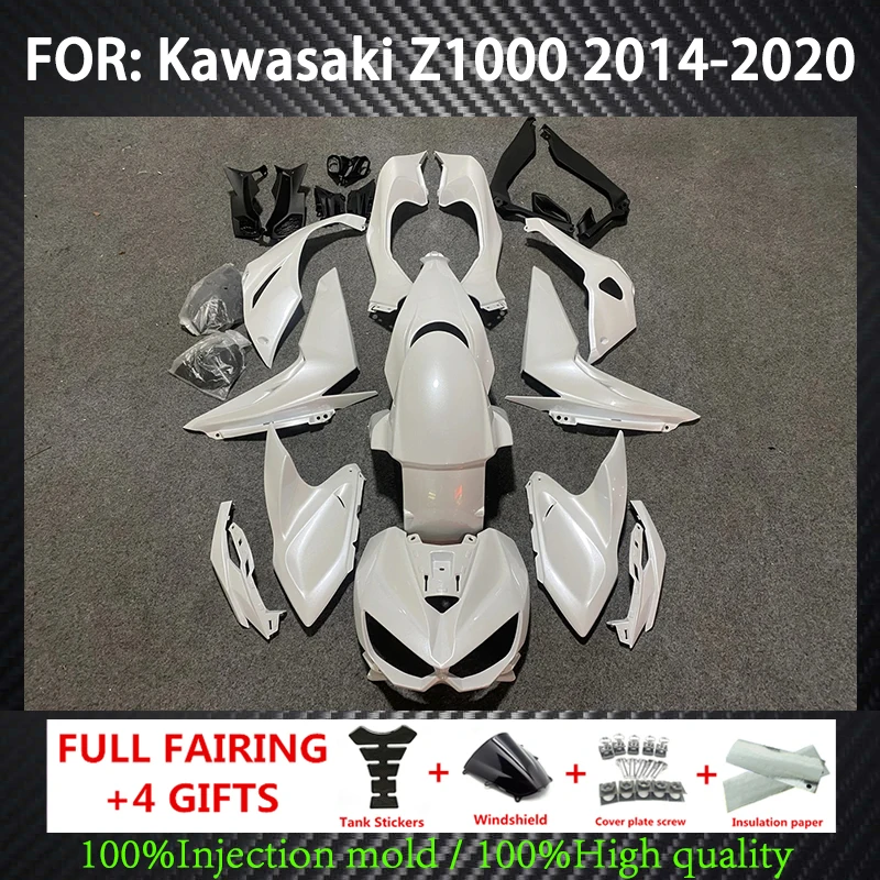 

Motorcycle injection molding Fairing Kit For Kawasaki Z1000 2014 2015 2016 2017 2018 2019 2020 Bodywork Pearly white fairings