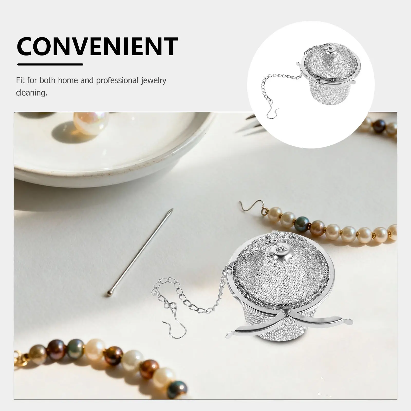 

3 Pcs Ultrasonic Cleaner Basket Mini Jewelry Mesh Holder Steam Cleaner Stainless Steel Cleaning Basket For Earrings Bracelets