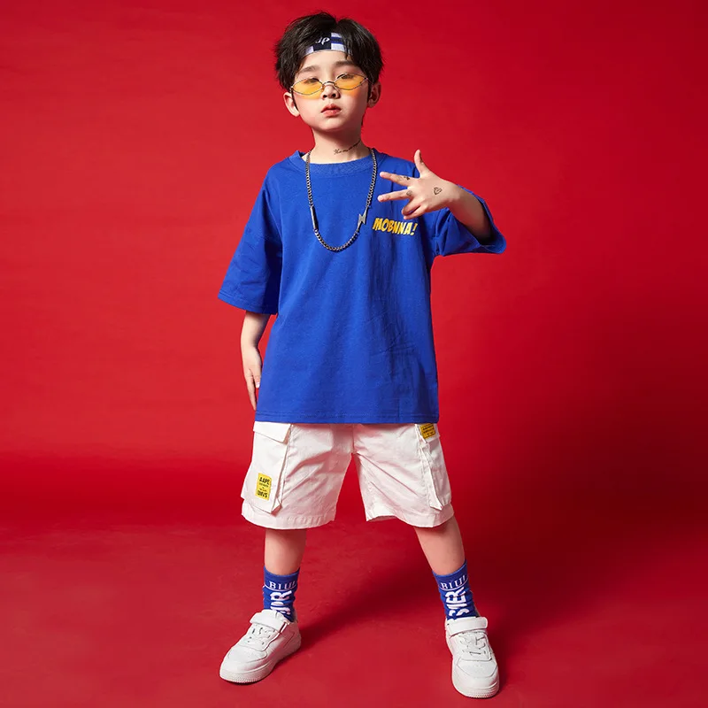 

Teen Boys Summer Sport Clothing Sets Cartoon Print T Shirt White Cargo Shorts Children Hip Hop Costume Kids Tracksuit Streetwear