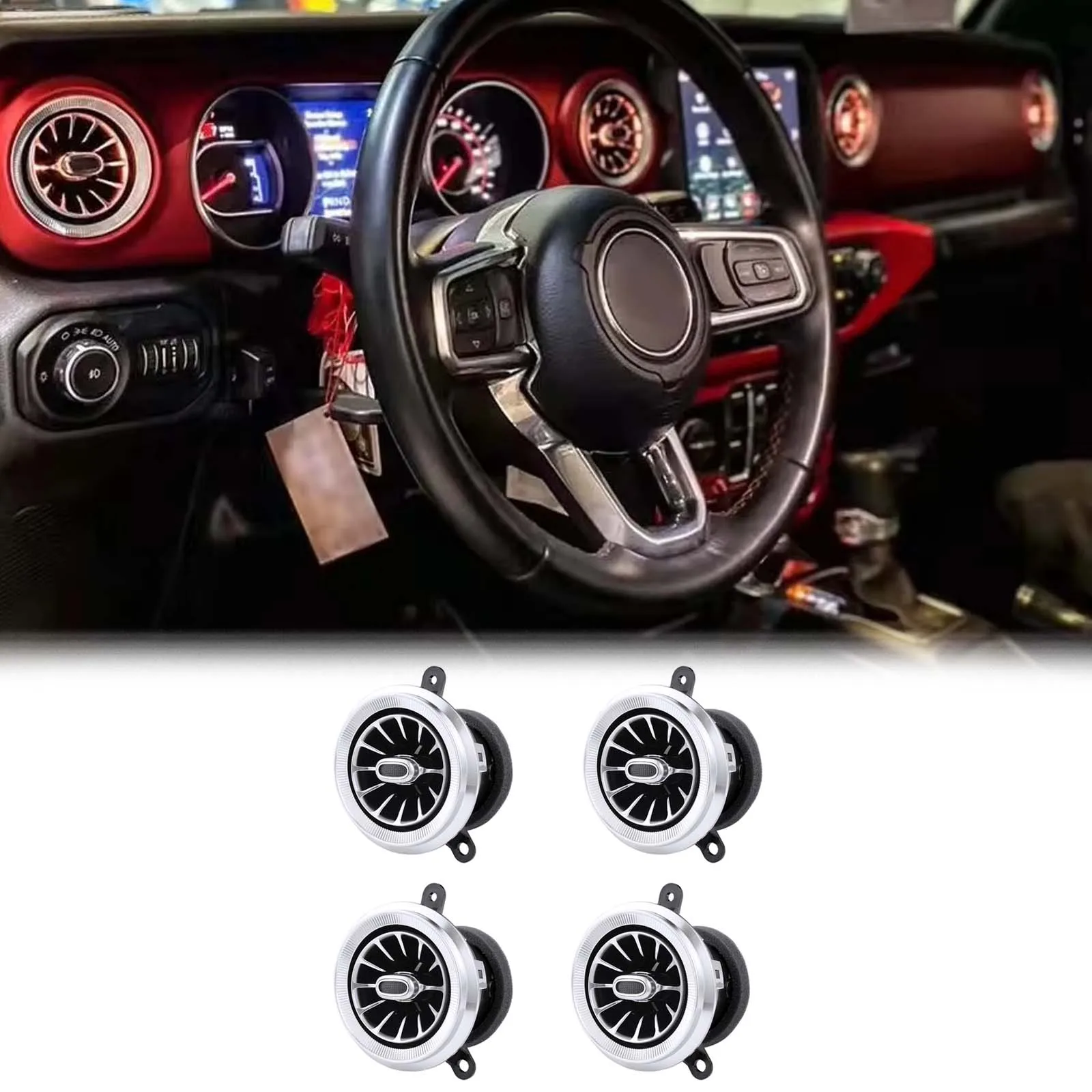 

Maiker Turbo Air AC Vent Ambient Light For Jeep Wrangler JL/JT Vent Light Accessories Maiker Manufacturer