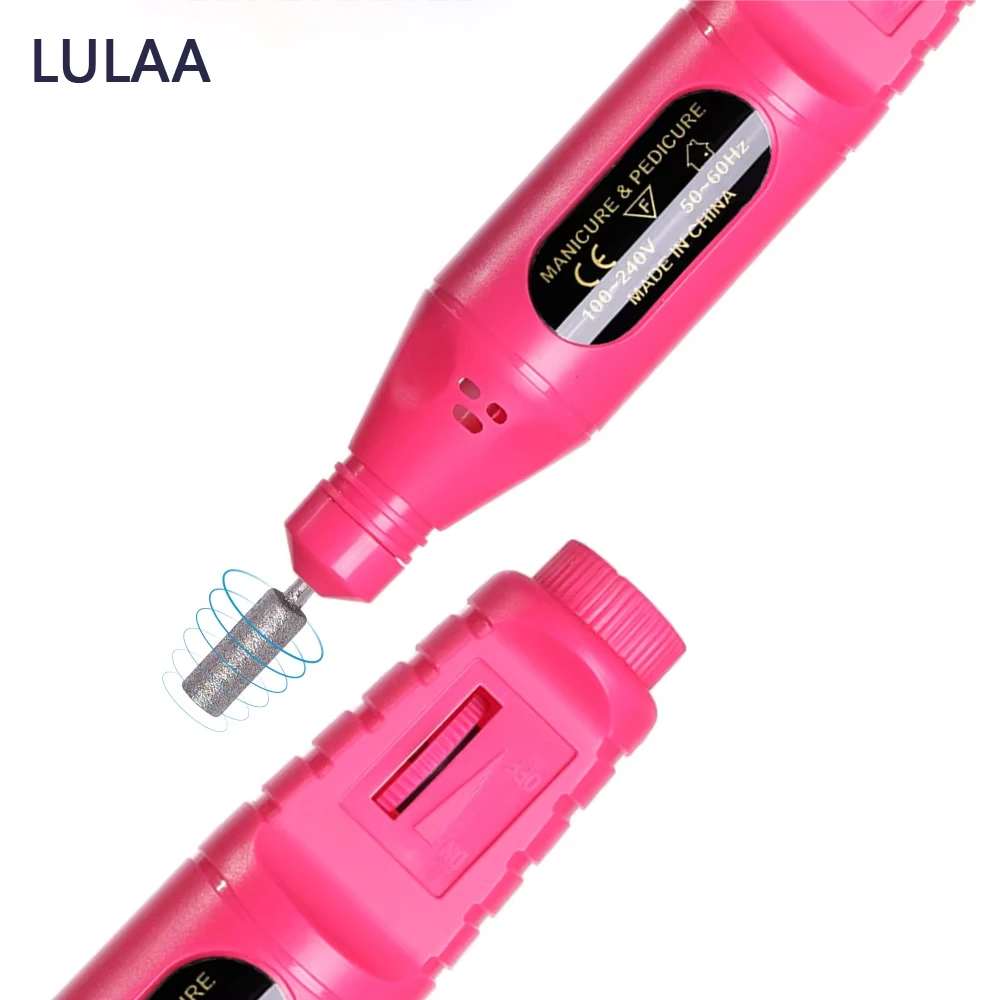 LULAA 6-in-1 Electric Nail Drill Kit Portable Manicure Polisher Nail File Equipment with Pen Tools for Nail Art Gifts for Friend