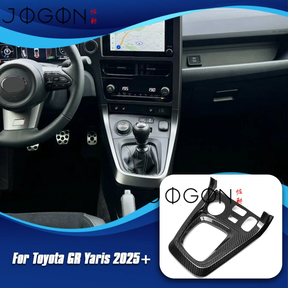 

2Pcs LHD Real Carbon Fiber Car Interior Center Console Gear Shift Panel Cover Trim Accessories For Toyota GR Yaris 2025 2026
