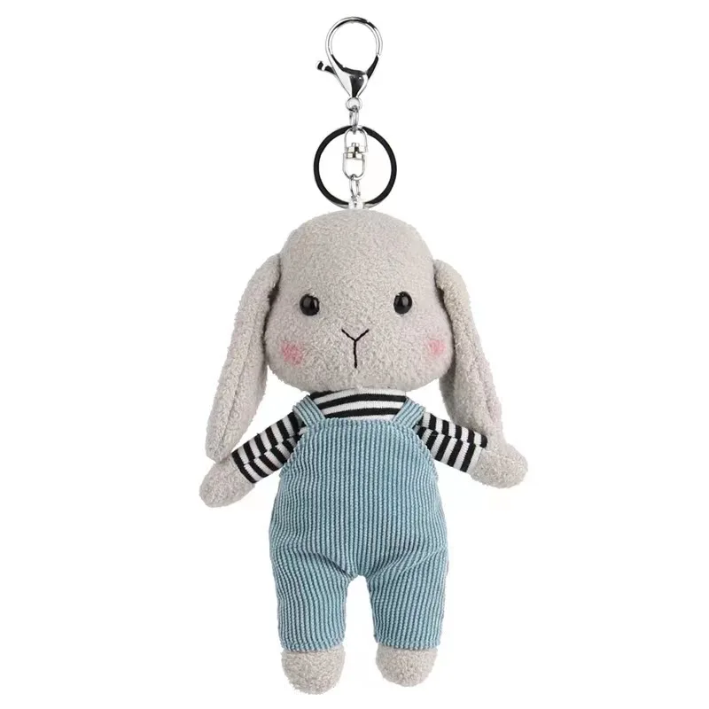 Kate Rabbit Plush Keychain Kawaii Animals Toy Pendant Car Keychain Cute SchoolBag Accessories Boy Girl Couple Plushie Keyring