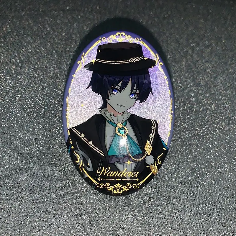 Game Genshin Impact Arlecchino Tartaglia Flins Columbina Skirk Wanderer Balladeer Cosplay Brooch Badge Lapel Pins Accessory Prop