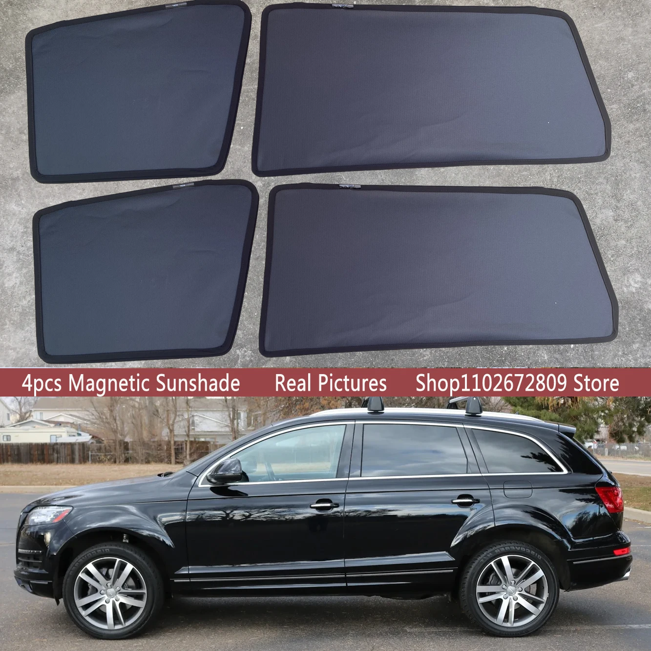 Magnetic Car Sunshades Shield Windshield Frame Curtain Sun Shades For Audi Q7 4L RSQ7 2006 -2015 2007 2008 2009 2010 Accessories