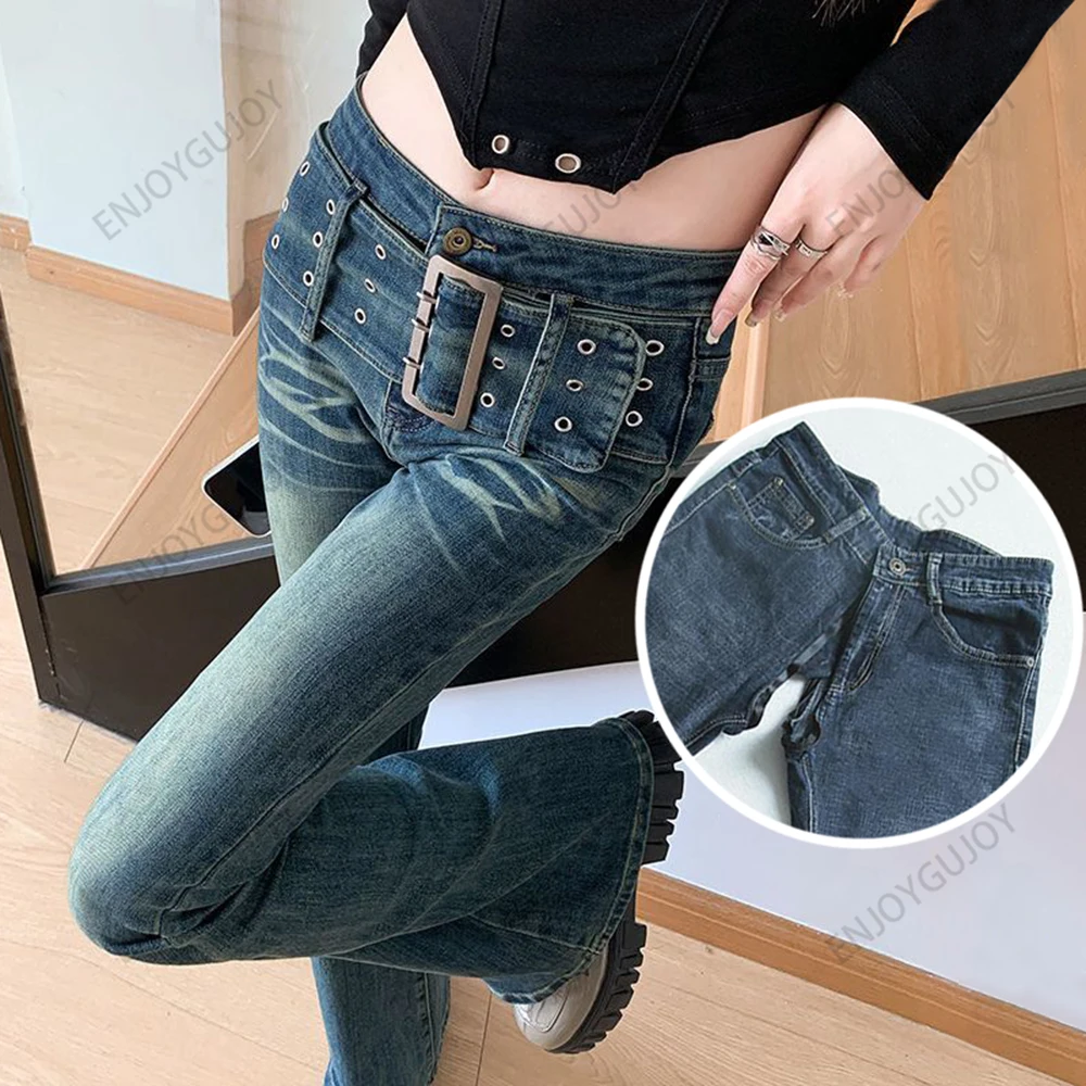 

Ms Slimming Jeans Invisible Open Crotch Pants, Outdoor Sex Waist Belt, High Elasticity Horseshoe Micro Flared Pants, Fashionable