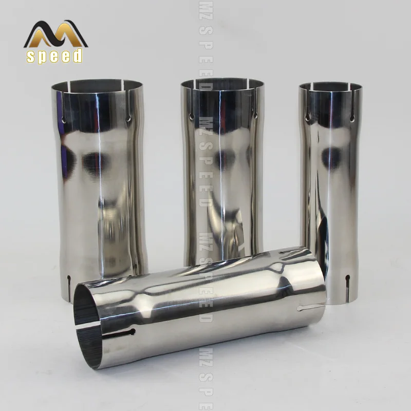 The car  accessories  304 stainless steel tube muffler expanded caliber connector 54mm 66mm 73mm 80mm 4 slot universal sleeve