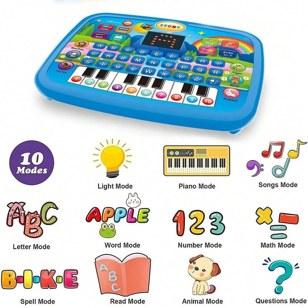 Children's Learning Machine Simulation Tablet with Display Computer Early Education Machine Music Children's Enlightenment Toys Boys and Girls Holiday Gifts