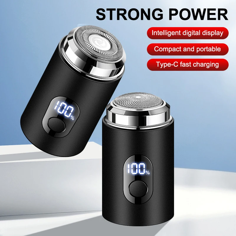 Mini Electric Shaver for Men Rechargeable Type-C Portable LED Display Wet Dry Car Razor for Men Women Home Travel Shaver