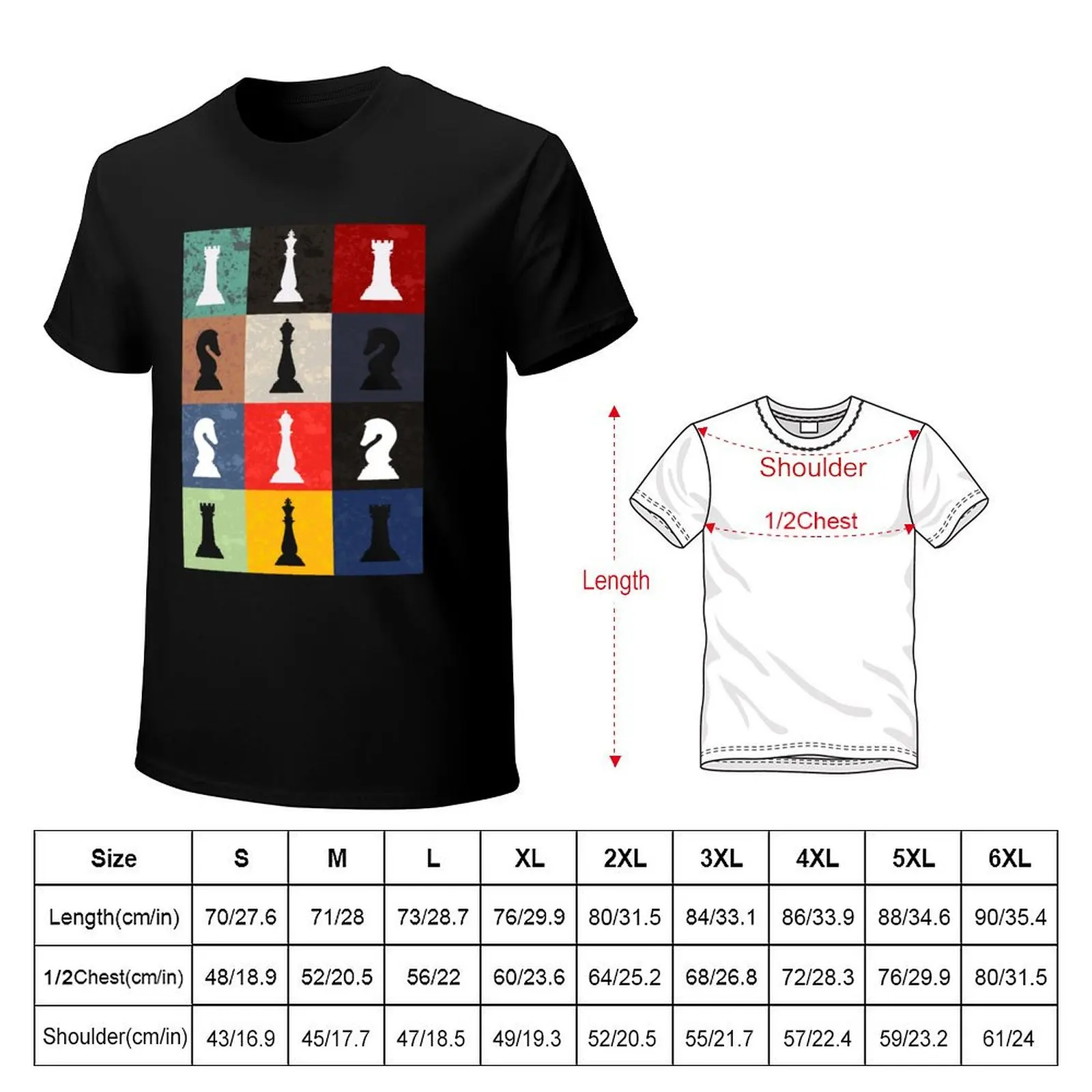 Retro Chess Player Grandmaster Strategy Board Game Gift T-Shirt Lightweight Basic Short Sleeve Shirt