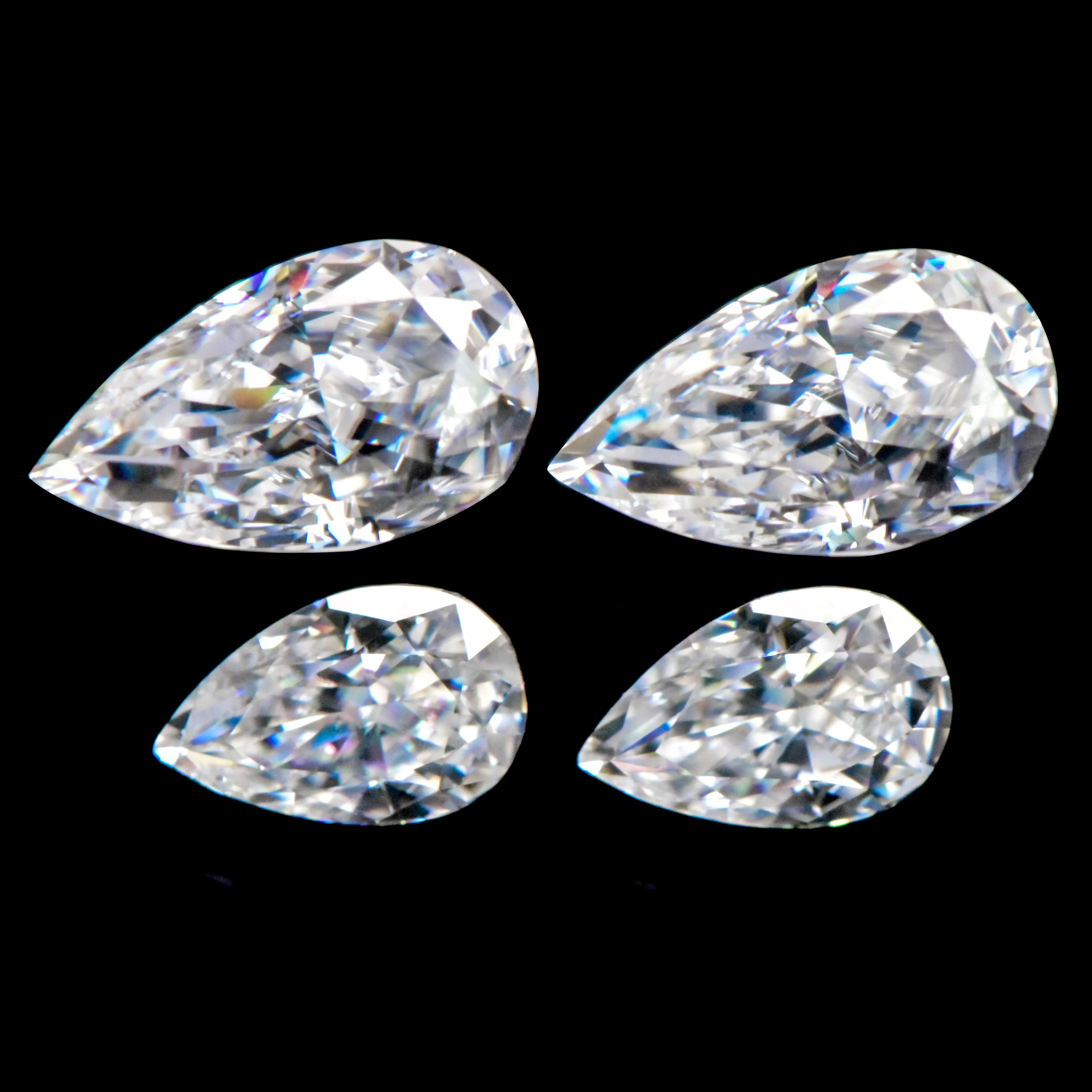 Moissanite Manufacturer VVS 1ct Crushed Ice Pear Cut Moissanite Loose Stones For Jewelry Making