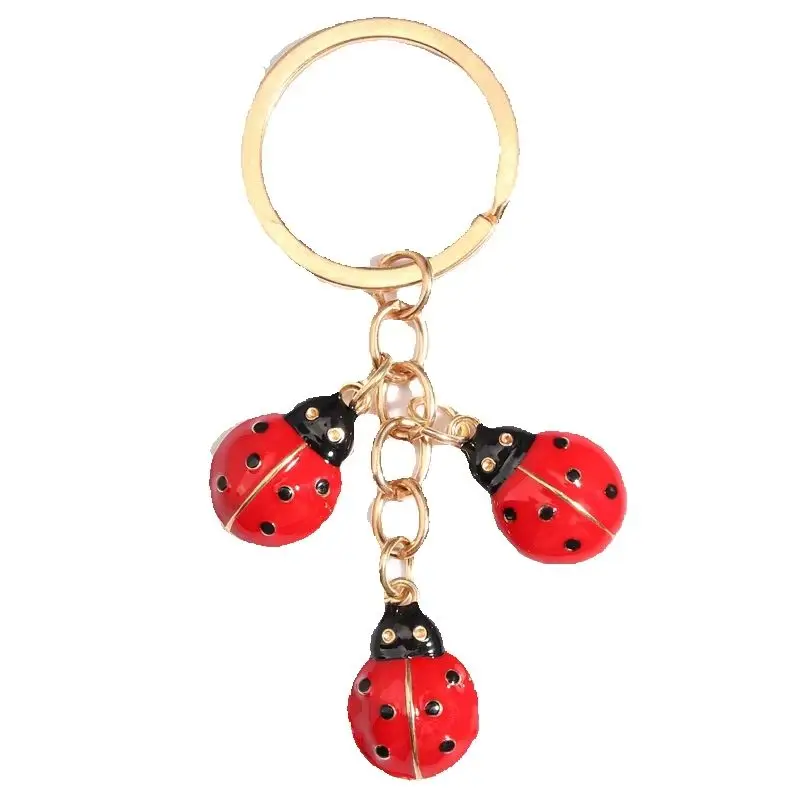 1 Stück Niedlicher Emaille-Marienkäfer-Schlüsselanhänger Tier-Schlüsselring Anhänger für Autoschlüsselhalter Damen Mädchen Handtaschen-Accessoires Handgemachter Schmuck Geschenk – Detail 1
