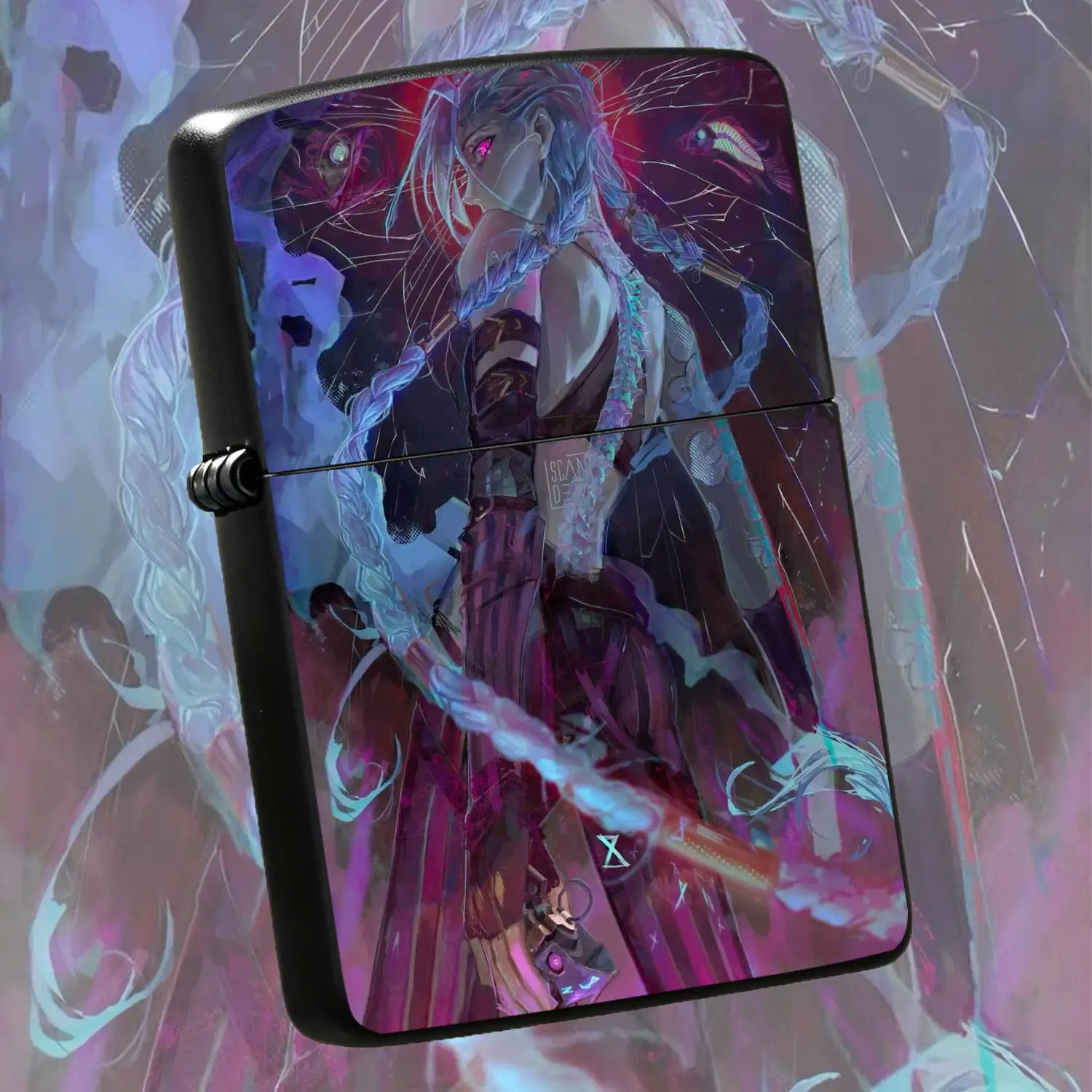 Cyber Anime Character Themed Portable Lighter, Trendy Art Accessory For Daily Carrying, Ideal Unique Gift For Festivals, Stylish Decor For Multiple Occasions, Exquisite Anime Painting Design, Collectible Practical Item For Personal Use And