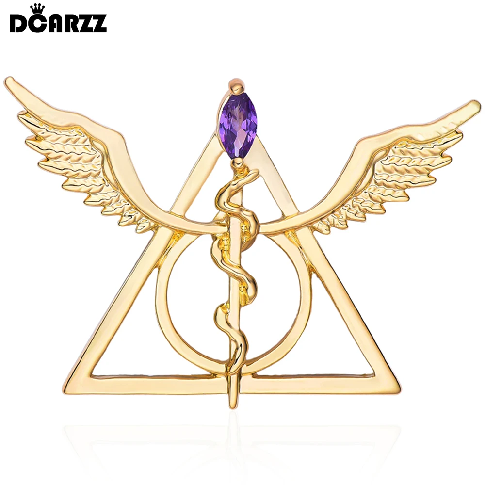 

DCARZZ Creative Medical Caduceus Pin Brooch with Crystal Snake Wing Badge Medicine Jewelry for Doctor Nurse Gifts